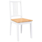 Chaises À Manger 2 Pcs Blanc Bois Massif Caoutchouc - www.minichezmoi.com