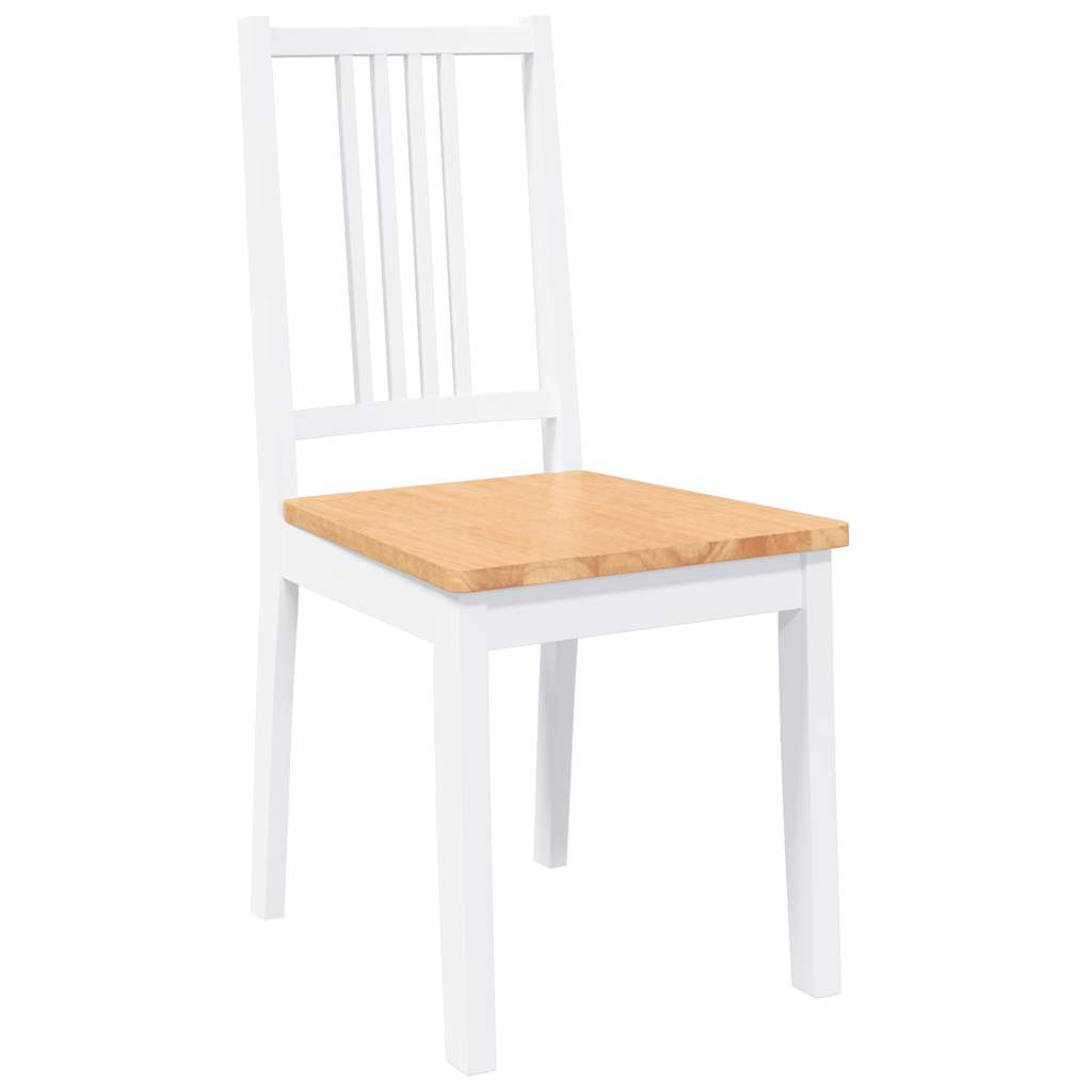 Chaises À Manger 2 Pcs Blanc Bois Massif Caoutchouc - www.minichezmoi.com