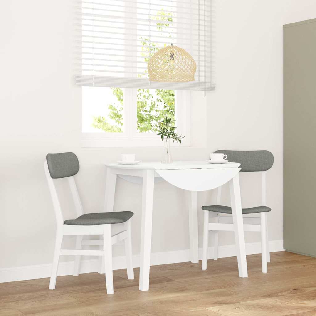 Chaises À Manger 2 Pcs Blanc Bois Massif Caoutchouc - www.minichezmoi.com
