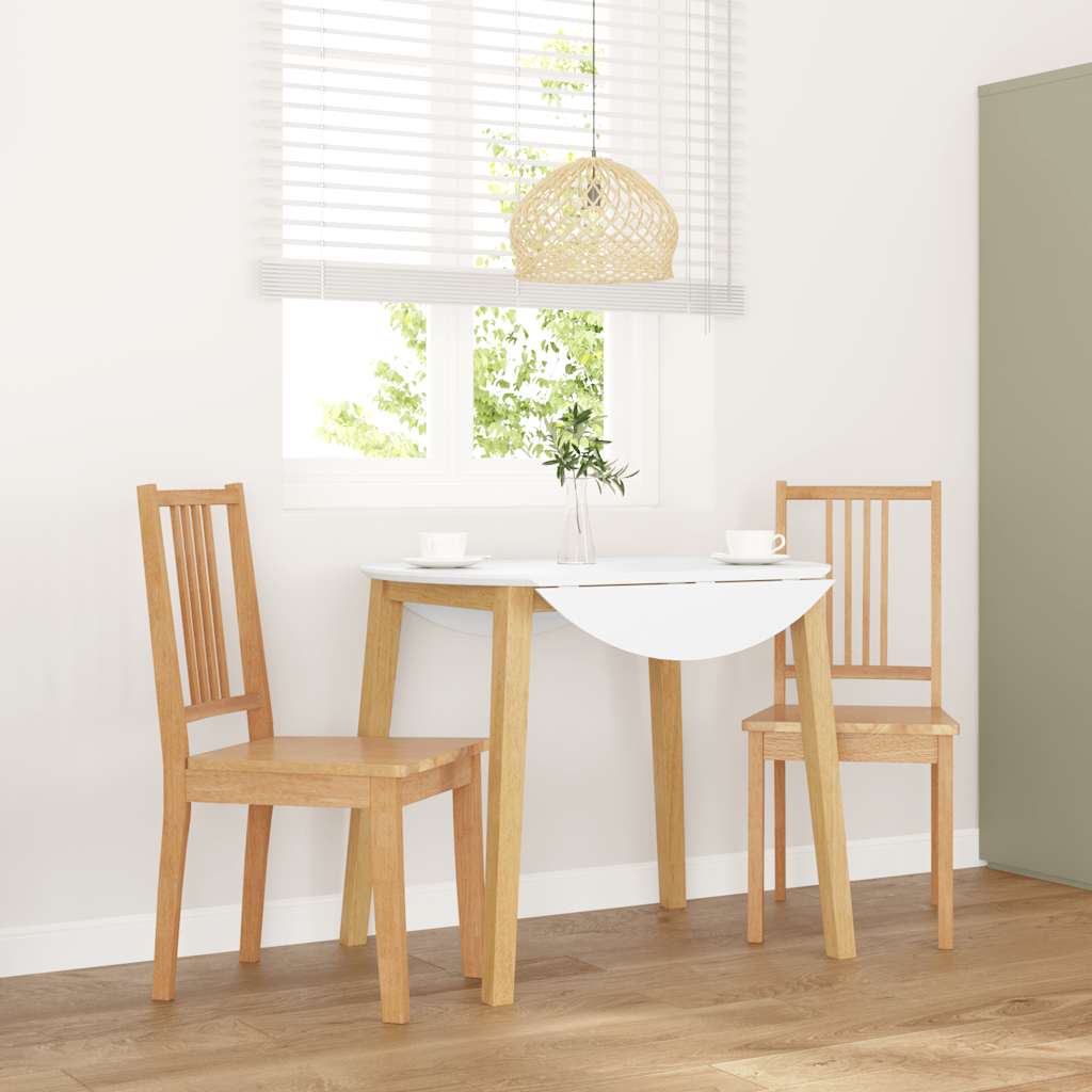 Chaises À Manger 2 Pcs Blanc Bois Massif Caoutchouc - www.minichezmoi.com