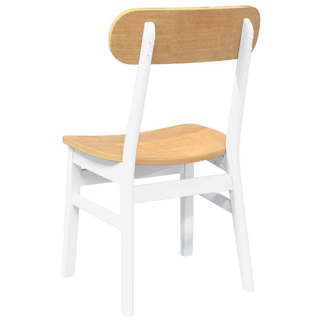 Chaises À Manger 2 Pcs Blanc Bois Massif Caoutchouc - www.minichezmoi.com