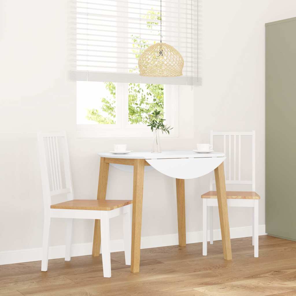 Chaises À Manger 2 Pcs Blanc Bois Massif Caoutchouc - www.minichezmoi.com