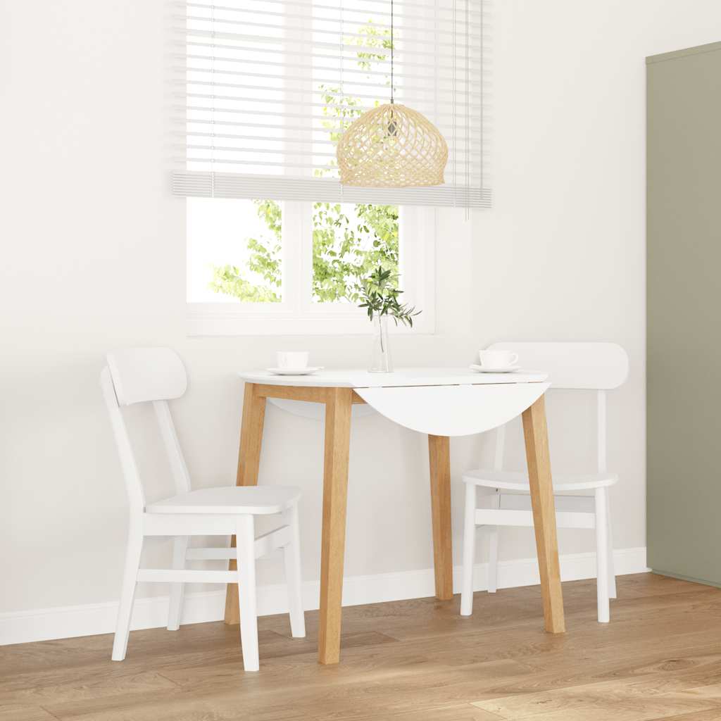Chaises À Manger 2 Pcs Blanc Bois Massif Caoutchouc - www.minichezmoi.com