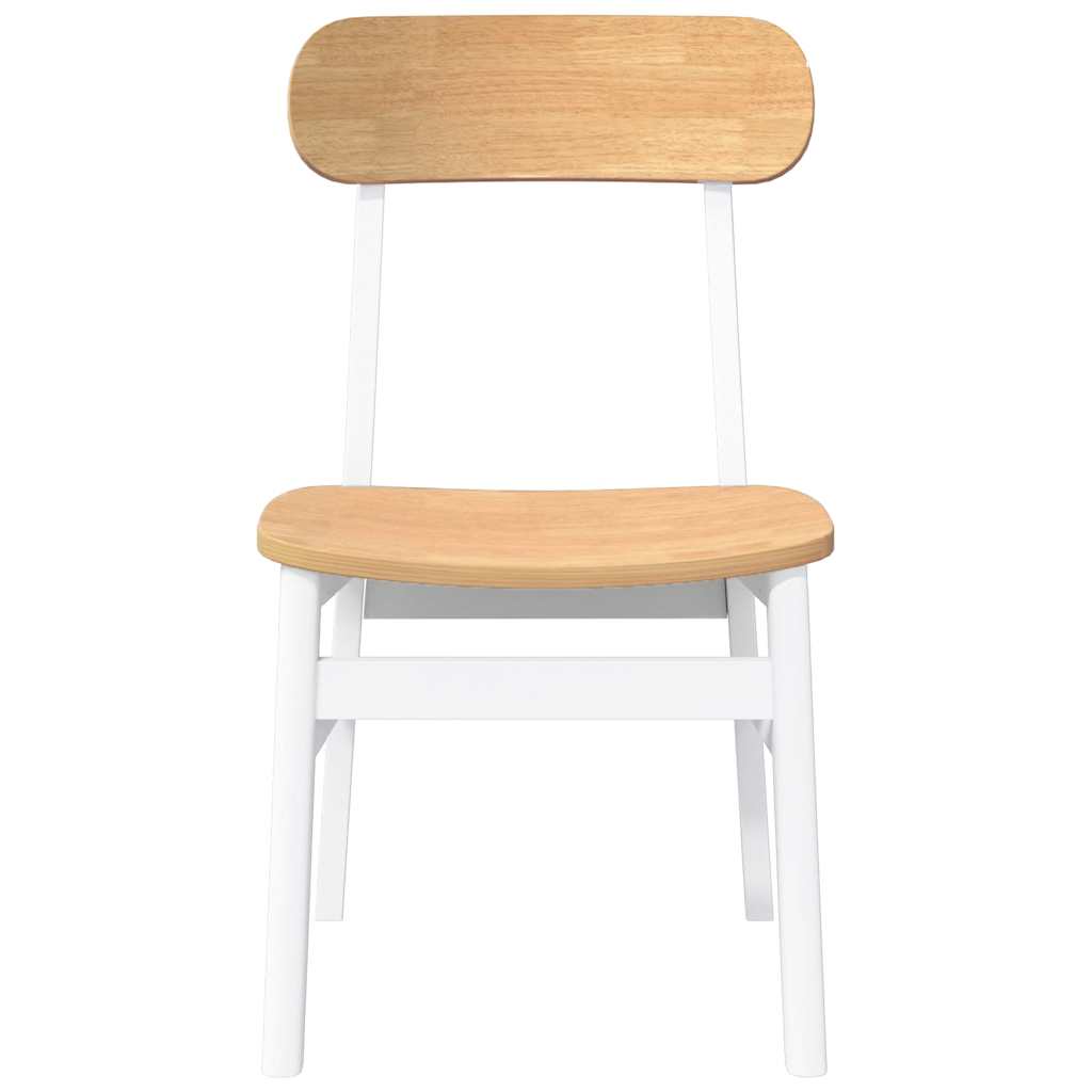 Chaises À Manger 2 Pcs Blanc Bois Massif Caoutchouc - www.minichezmoi.com