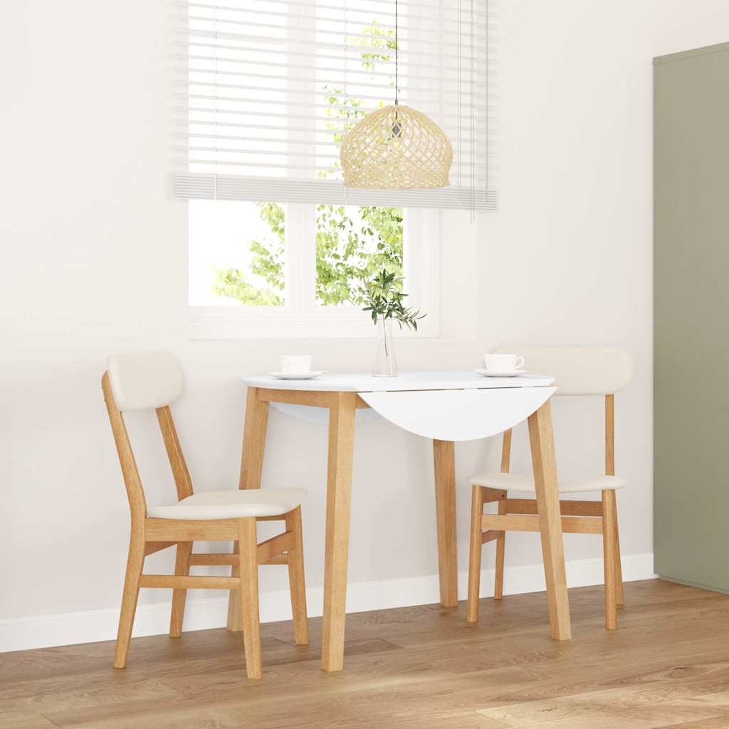 Chaises À Manger 2 Pcs Blanc Bois Massif Caoutchouc - www.minichezmoi.com