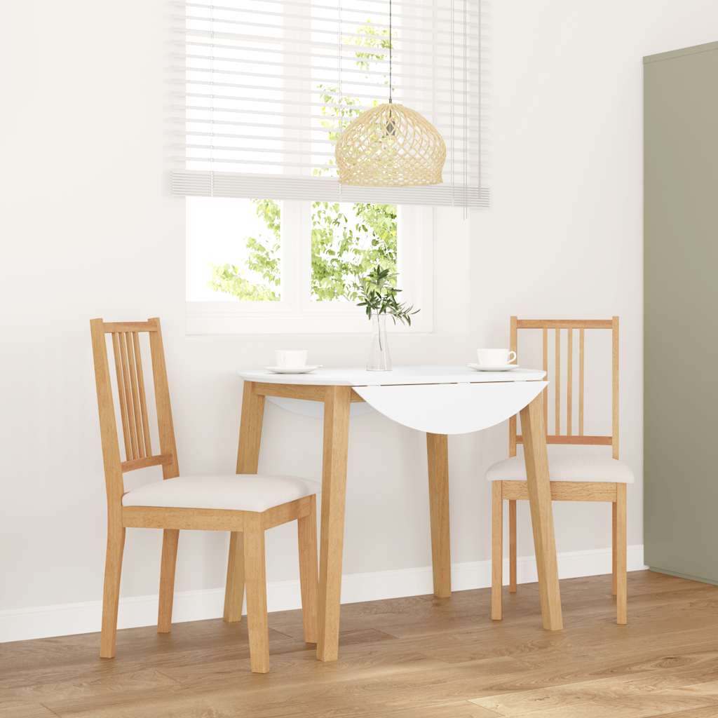 Chaises À Manger 2 Pcs Blanc Bois Massif Caoutchouc - www.minichezmoi.com