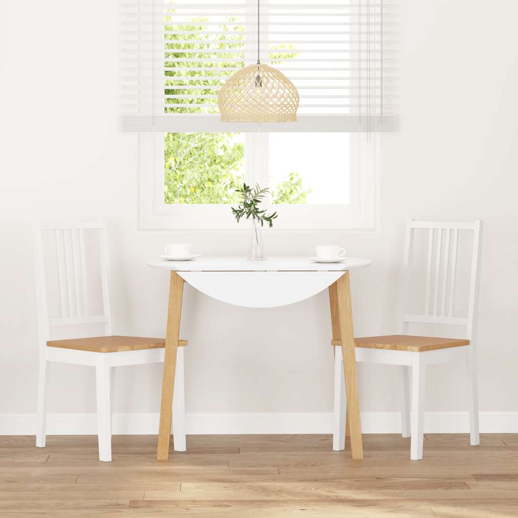 Chaises À Manger 2 Pcs Blanc Bois Massif Caoutchouc - www.minichezmoi.com