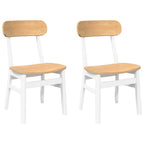 Chaises À Manger 2 Pcs Blanc Bois Massif Caoutchouc - www.minichezmoi.com