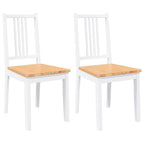 Chaises À Manger 2 Pcs Blanc Bois Massif Caoutchouc - www.minichezmoi.com