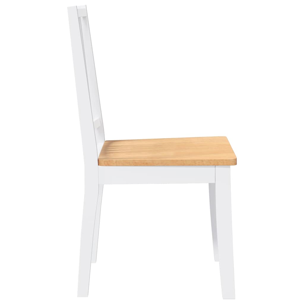 Chaises À Manger 2 Pcs Blanc Bois Massif Caoutchouc - www.minichezmoi.com