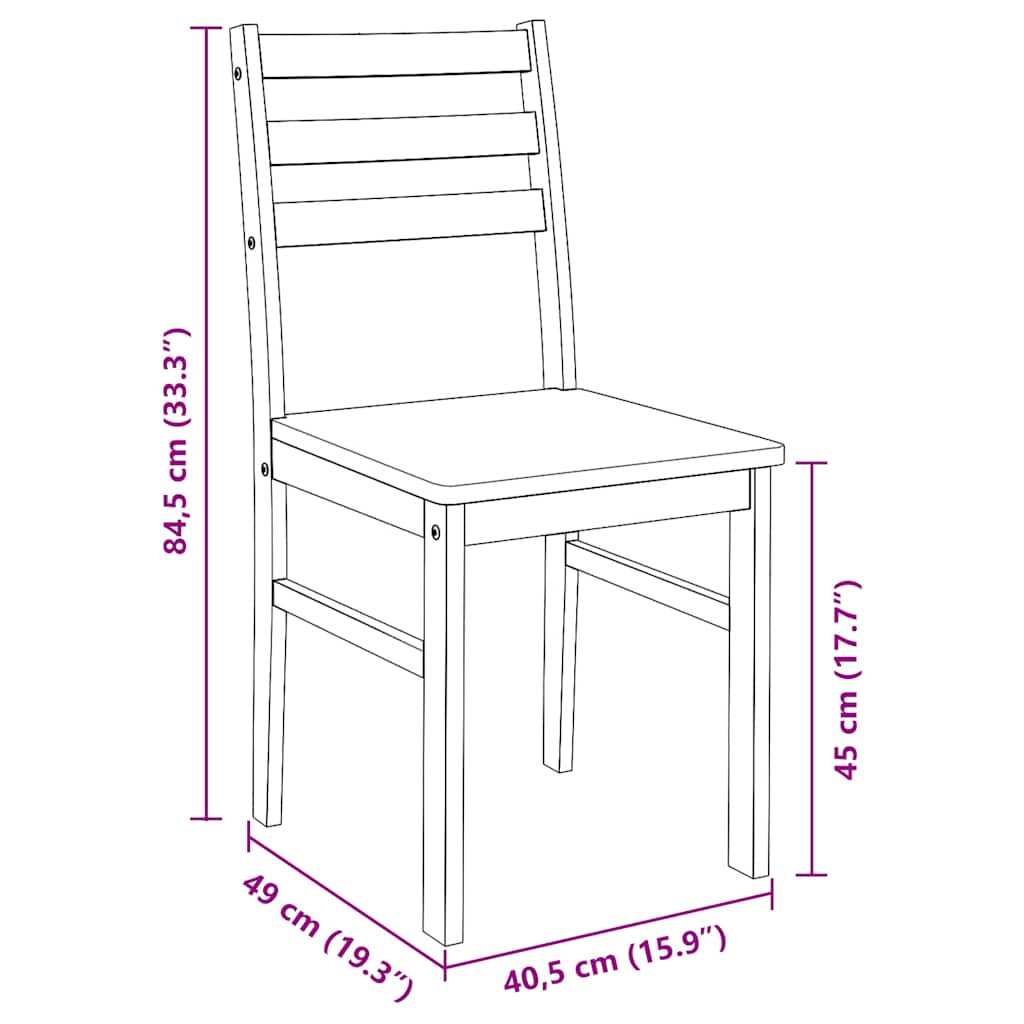 Chaises À Manger 2 Pcs Bois Massif Caoutchouc - www.minichezmoi.com