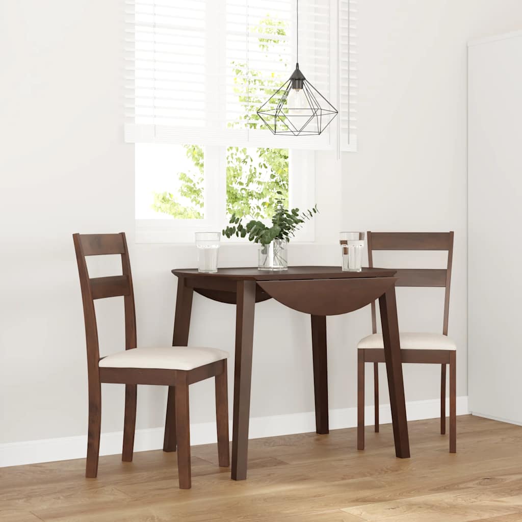 Chaises À Manger Coussins 2 Pcs Marron Bois Massif Caoutchouc - www.minichezmoi.com