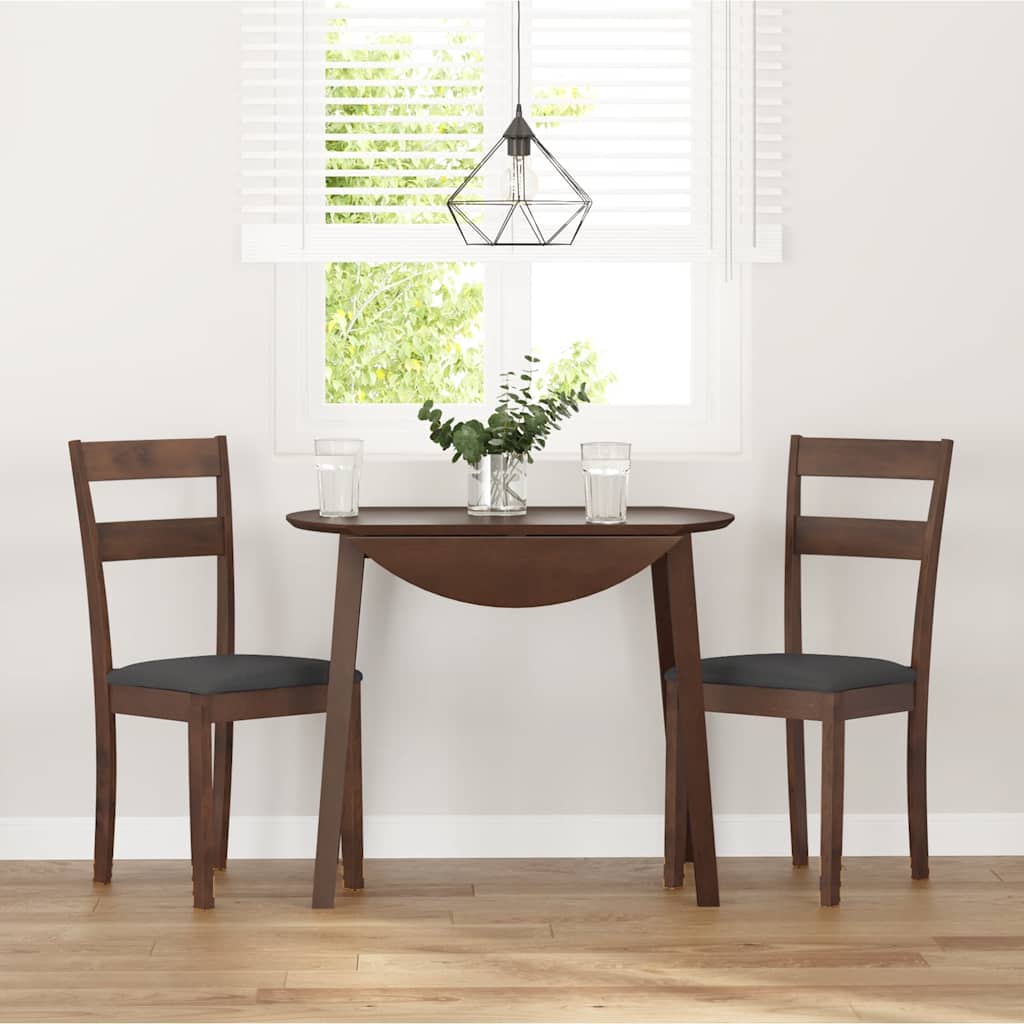 Chaises À Manger Coussins 2 Pcs Marron Bois Massif Caoutchouc - www.minichezmoi.com