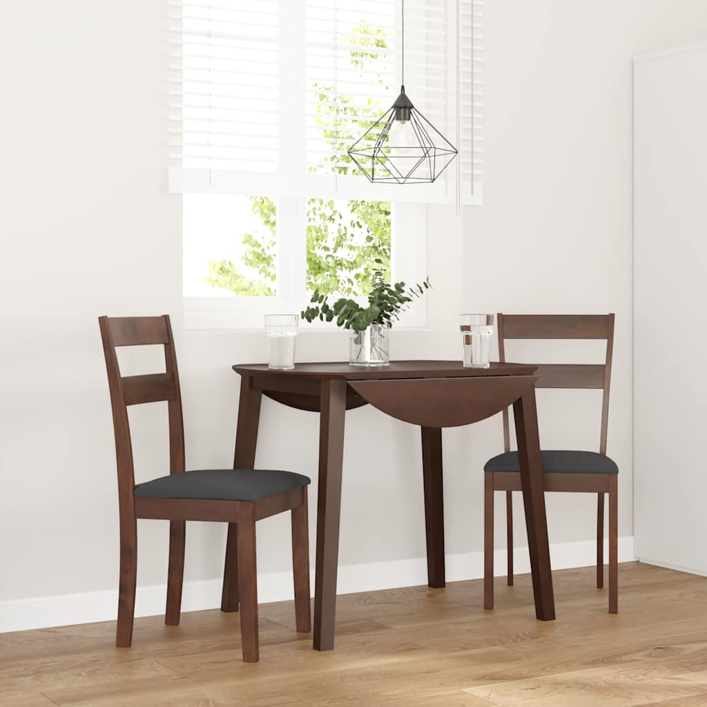 Chaises À Manger Coussins 2 Pcs Marron Bois Massif Caoutchouc - www.minichezmoi.com