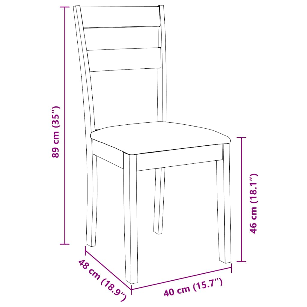 Chaises À Manger Coussins 2 Pcs Marron Bois Massif Caoutchouc - www.minichezmoi.com
