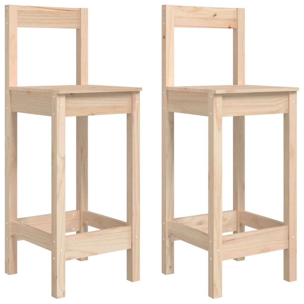 Chaises De Bar Lot De 2 40X41,5X112 Cm Bois De Pin Solide - www.minichezmoi.com