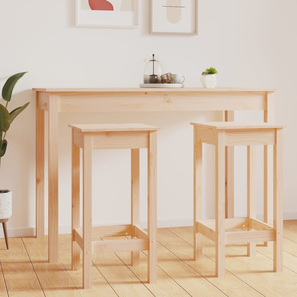 Chaises De Bar Lot De 2 40X41,5X112 Cm Bois De Pin Solide - www.minichezmoi.com