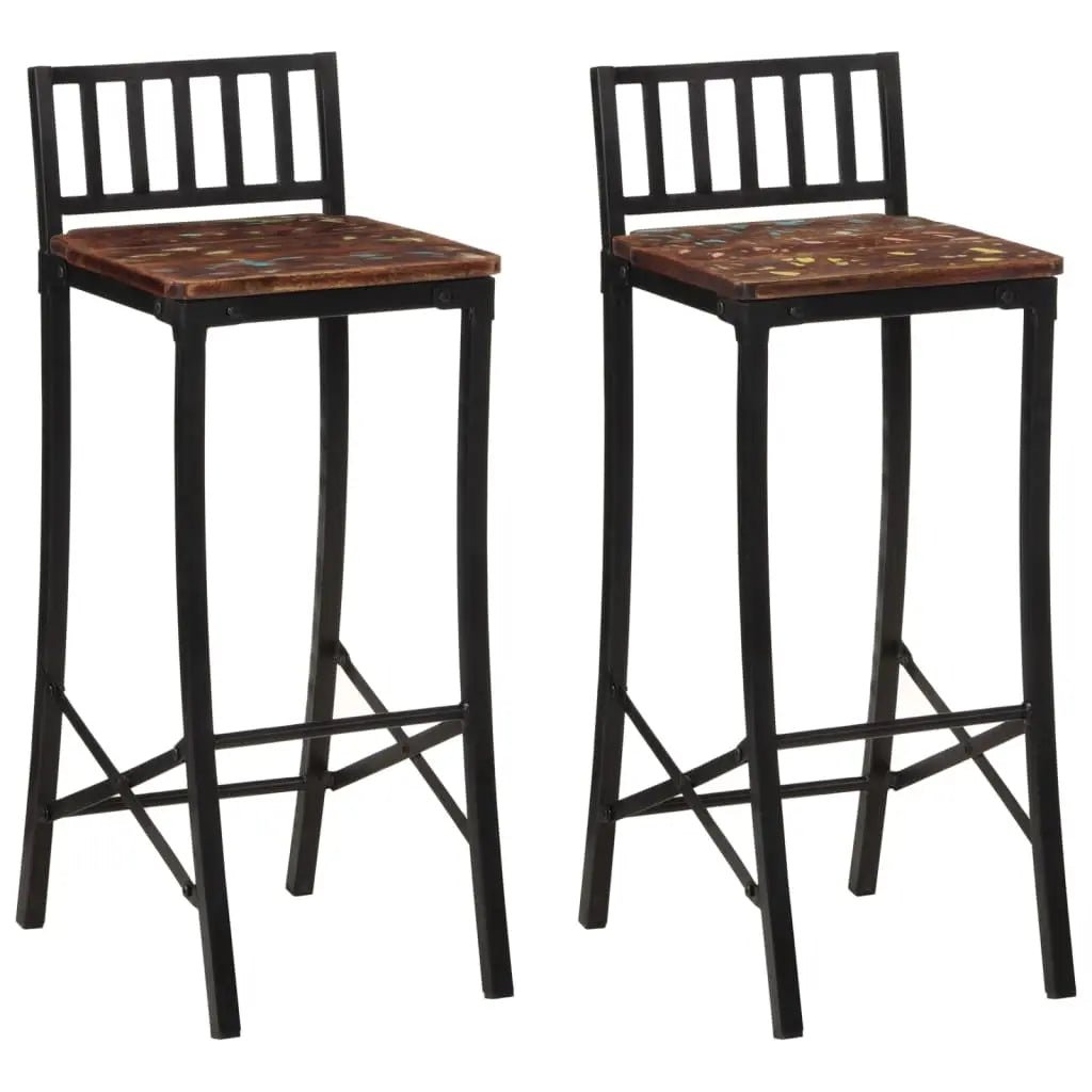 Chaises De Bar Lot De 4 Bois De Récupération Massif - www.minichezmoi.com