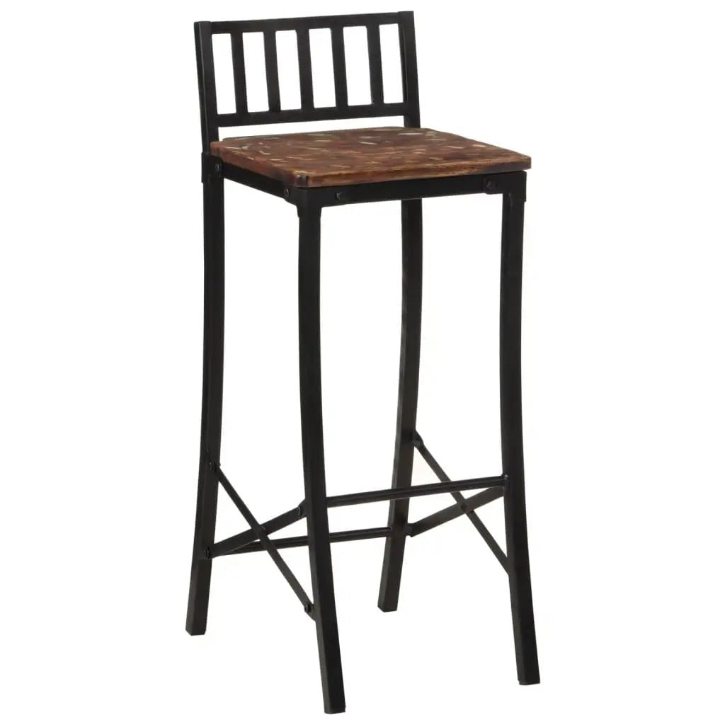 Chaises De Bar Lot De 4 Bois De Récupération Massif - www.minichezmoi.com