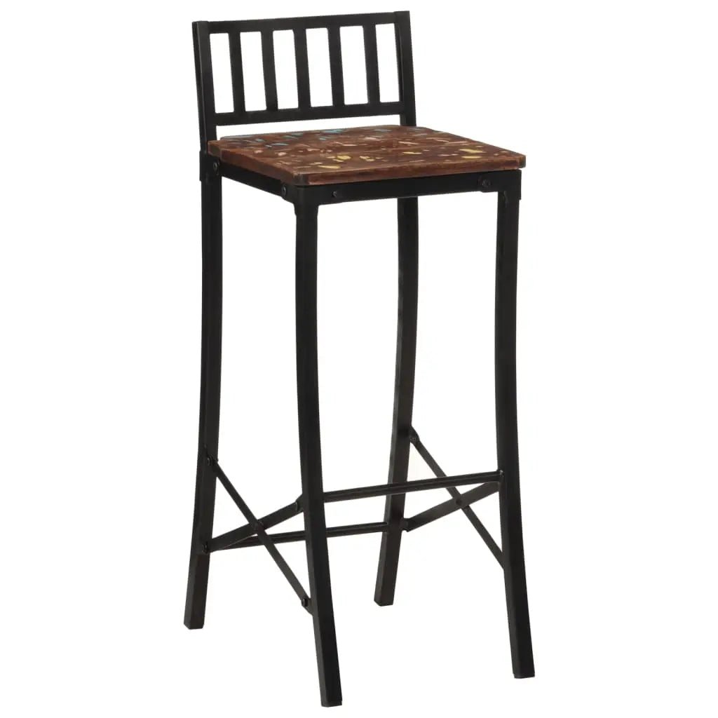 Chaises De Bar Lot De 4 Bois De Récupération Massif - www.minichezmoi.com