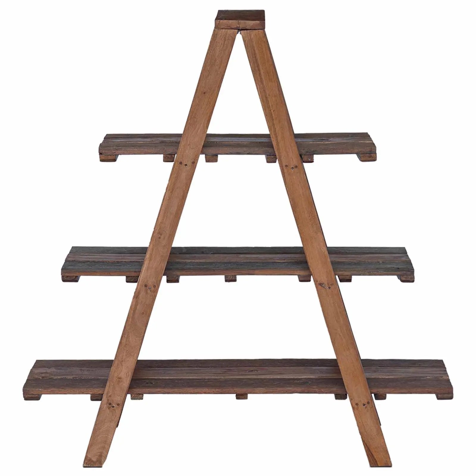 Étagère Pliante Marron 79.5 X 35 X 112 Cm Bois Recyclé Solide - www.minichezmoi.com