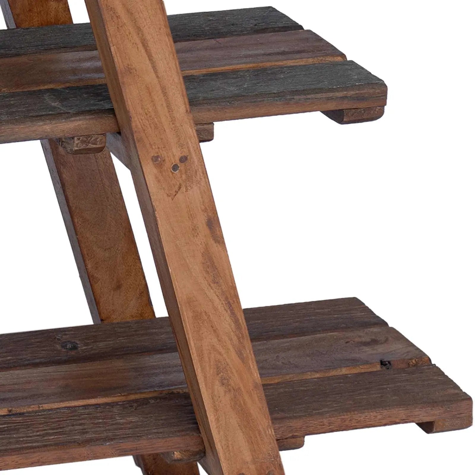 Étagère Pliante Marron 79.5 X 35 X 112 Cm Bois Recyclé Solide - www.minichezmoi.com