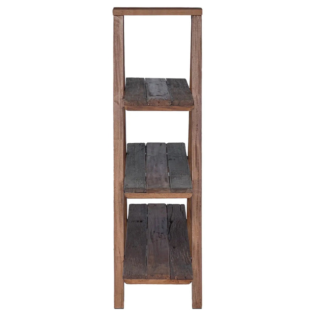 Étagère Pliante Marron 79.5 X 35 X 112 Cm Bois Recyclé Solide - www.minichezmoi.com
