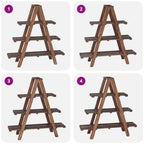 Étagère Pliante Marron 79.5 X 35 X 112 Cm Bois Recyclé Solide - www.minichezmoi.com