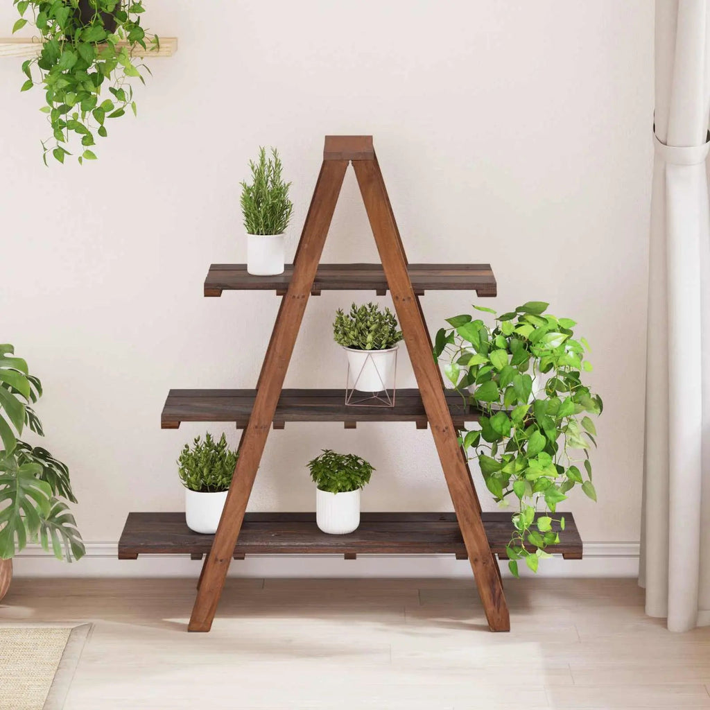 Étagère Pliante Marron 79.5 X 35 X 112 Cm Bois Recyclé Solide - www.minichezmoi.com