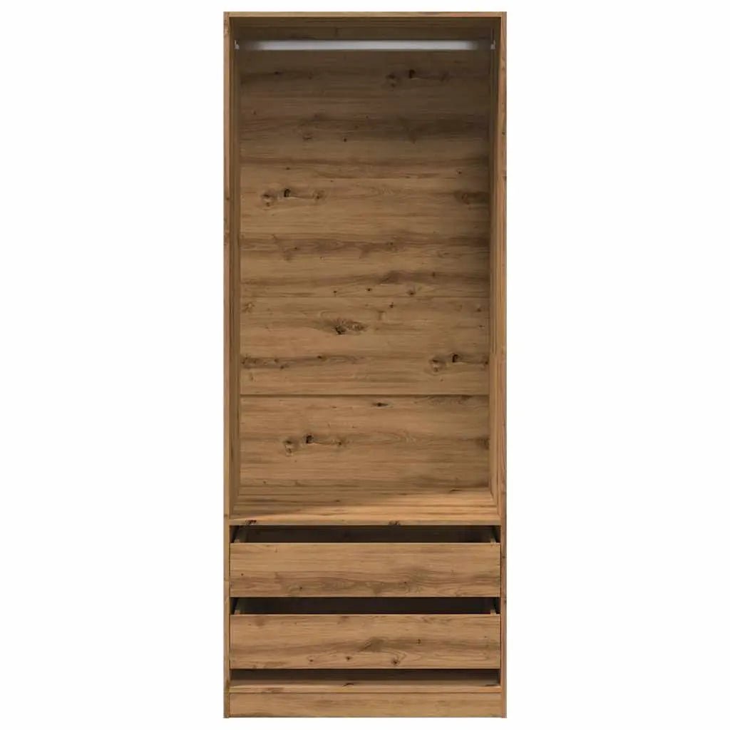 Garde - Robe Bois D'ingénierie Chêne Artisanal 80 X 50 X 200 - www.minichezmoi.com
