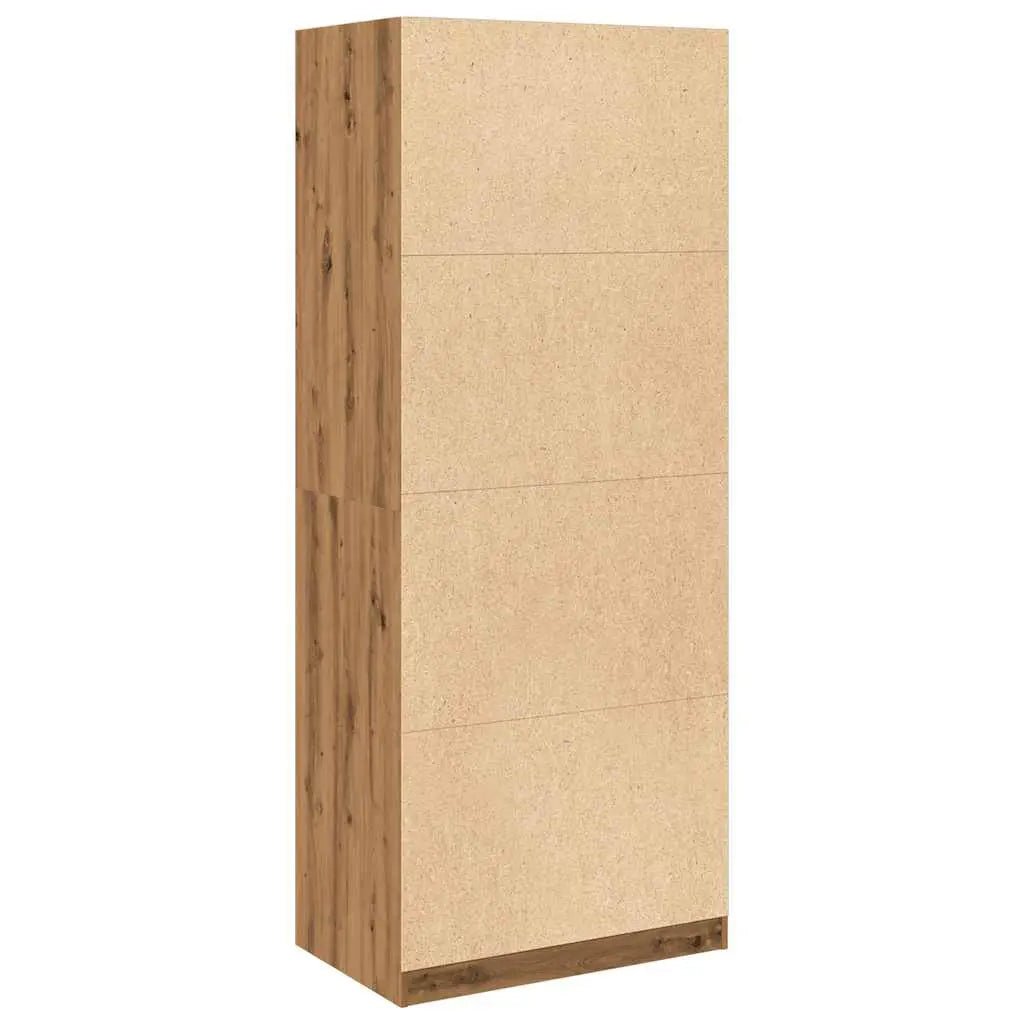 Garde - Robe Bois D'ingénierie Chêne Artisanal 80 X 50 X 200 - www.minichezmoi.com