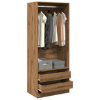 Garde - Robe Bois D'ingénierie Chêne Artisanal 80 X 50 X 200 - www.minichezmoi.com