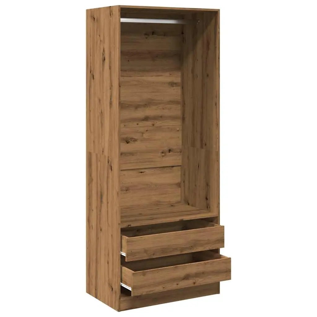 Garde - Robe Bois D'ingénierie Chêne Artisanal 80 X 50 X 200 - www.minichezmoi.com