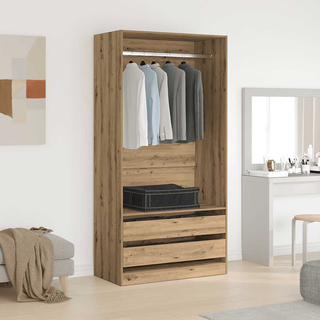 Garde - Robe Structure en bois robuste Chêne Artisanal - www.minichezmoi.com