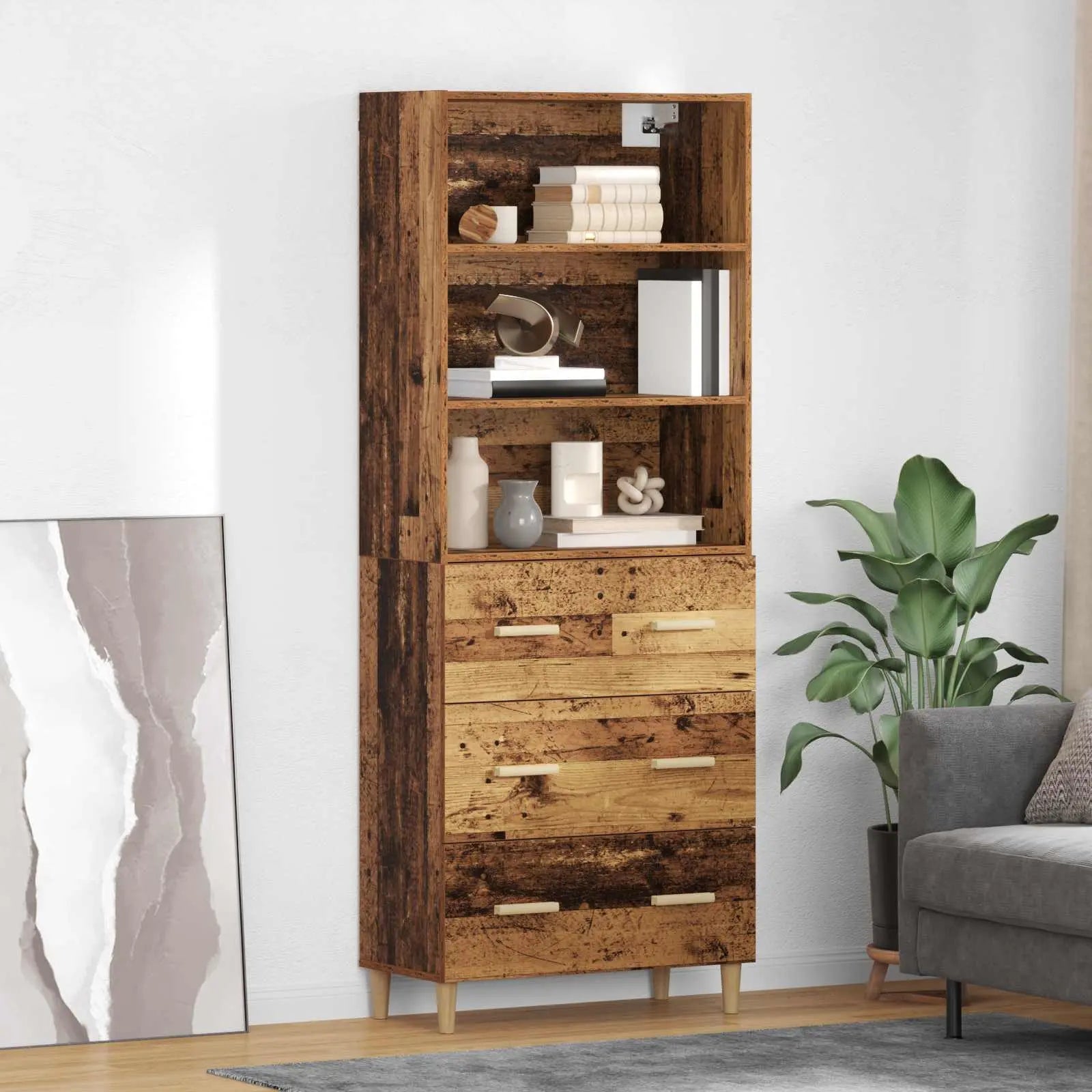 Haut Armoire 69,5 X 32,5 X 180 Cm Bois Robuste - www.minichezmoi.com