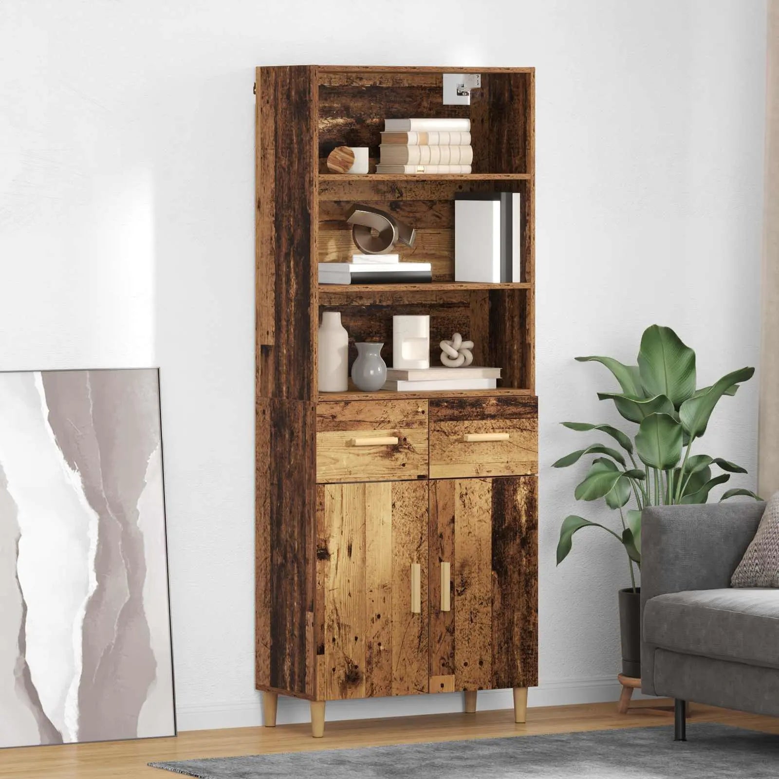 Haut Armoire 69,5 X 32,5 X 180 Cm Bois Robuste - www.minichezmoi.com