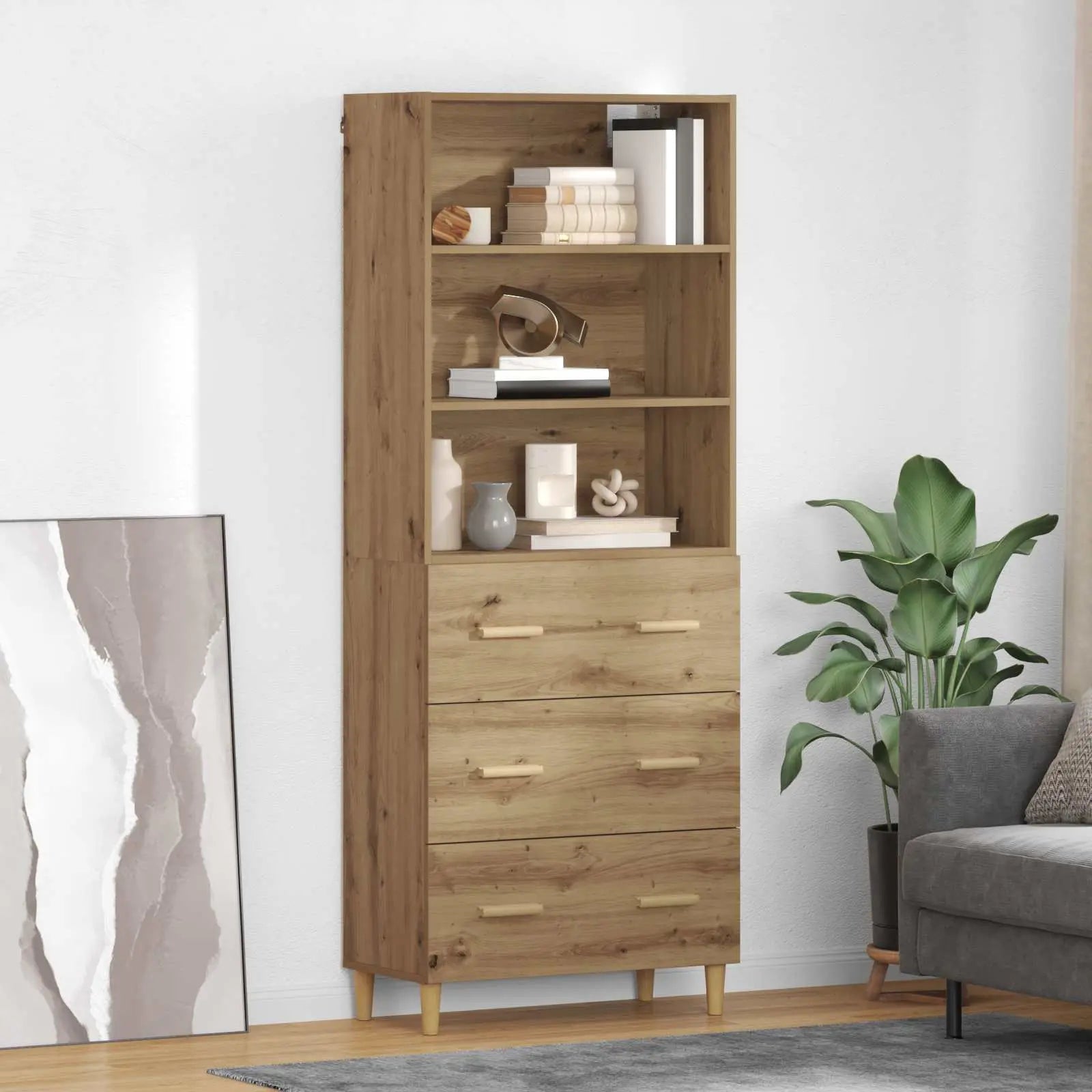 Haut Armoire 69,5 X 32,5 X 180 Cm Bois Robuste - www.minichezmoi.com