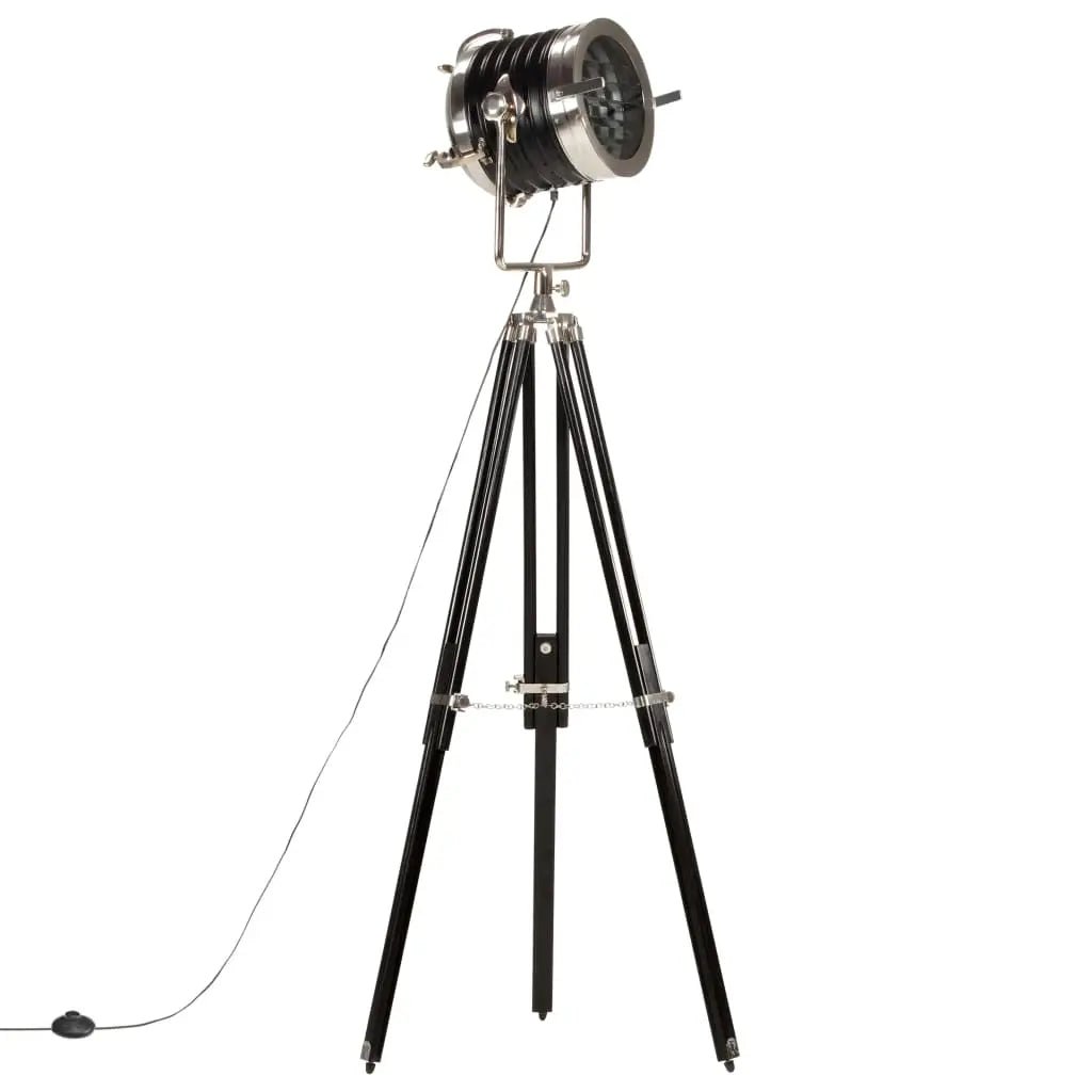 Lampadaire À Trépied Noir Bois De Manguier Massif 171 Cm - www.minichezmoi.com