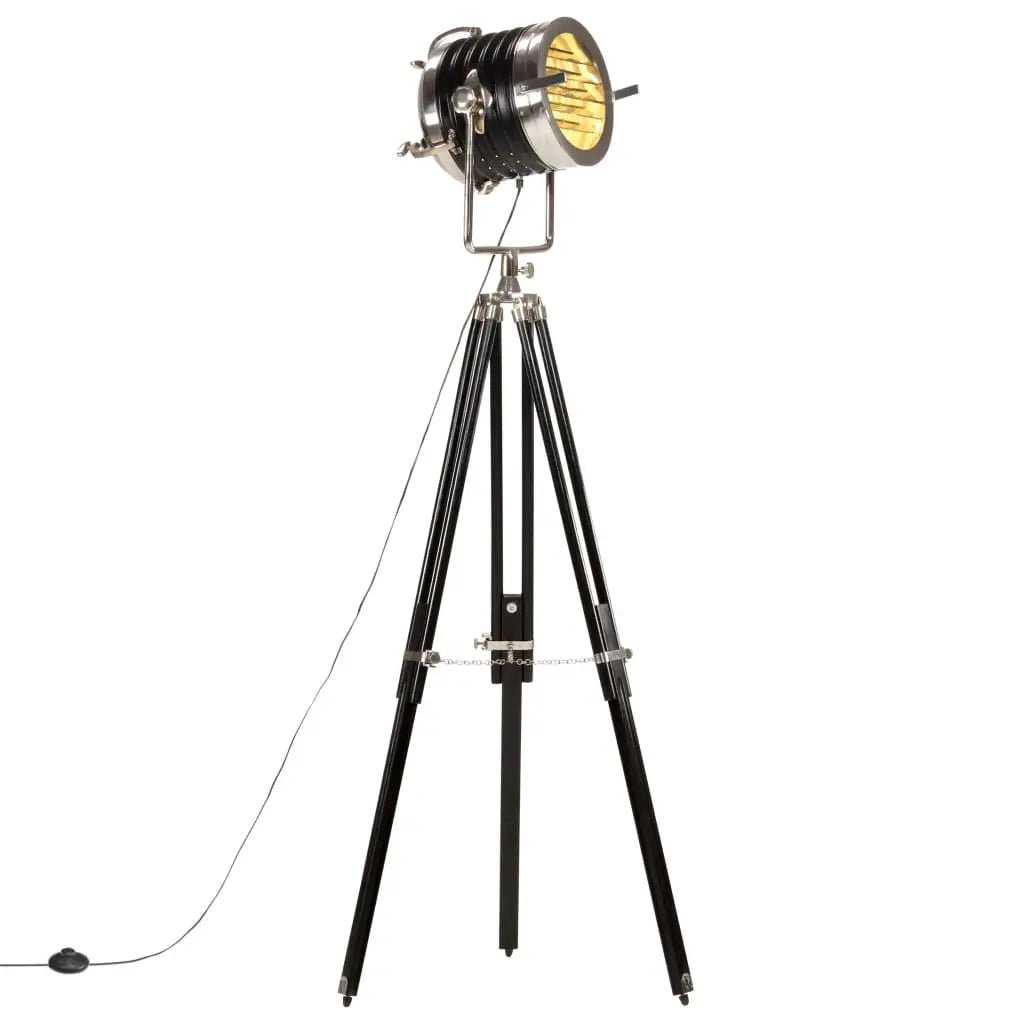 Lampadaire À Trépied Noir Bois De Manguier Massif 171 Cm - www.minichezmoi.com