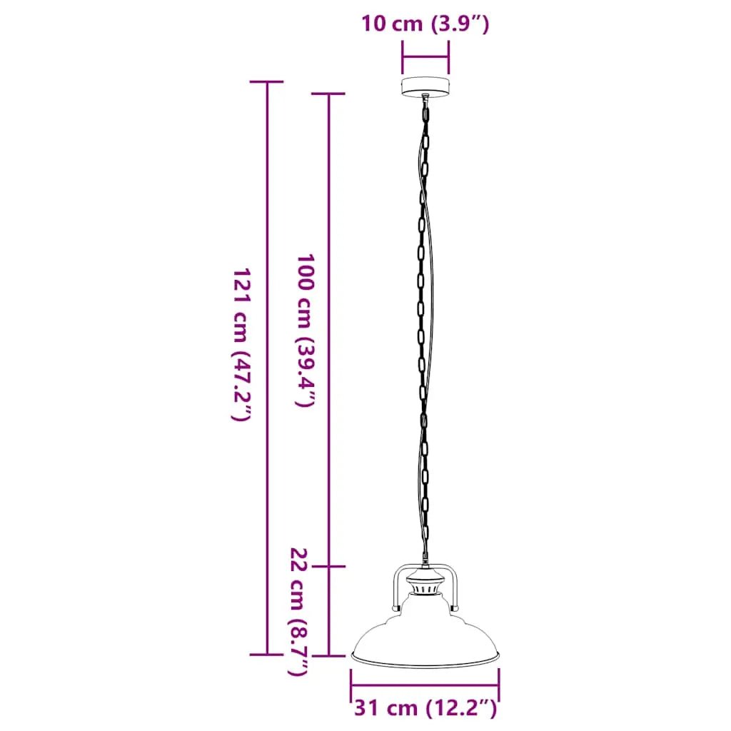 Lampe Suspendue E27 Noir Ø 31 Cm Fer - www.minichezmoi.com