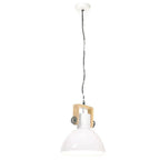 Lampe Suspendue Industrielle 25 W Rond 30 Cm E27 Blanc - www.minichezmoi.com