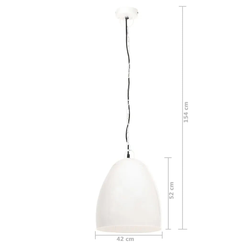 Lampe Suspendue Industrielle 25 W Rond 42 Cm E27 Blanc - www.minichezmoi.com