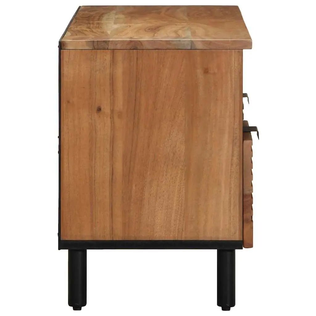 Meuble TV avec tiroir Bois d'Acacia Massif 100 x 33,5 x 46 cm - www.minichezmoi.com