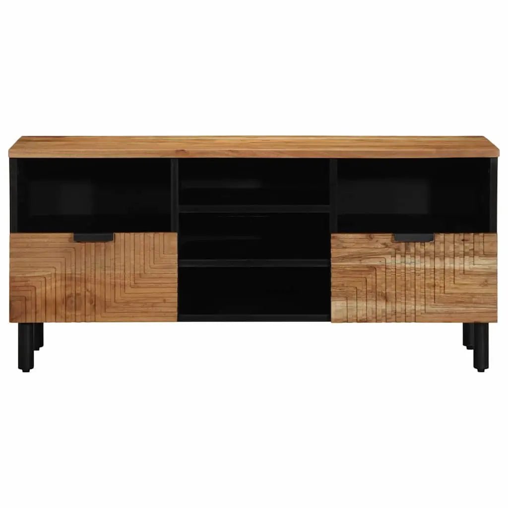 Meuble TV avec tiroir Bois d'Acacia Massif 100 x 33,5 x 46 cm - www.minichezmoi.com