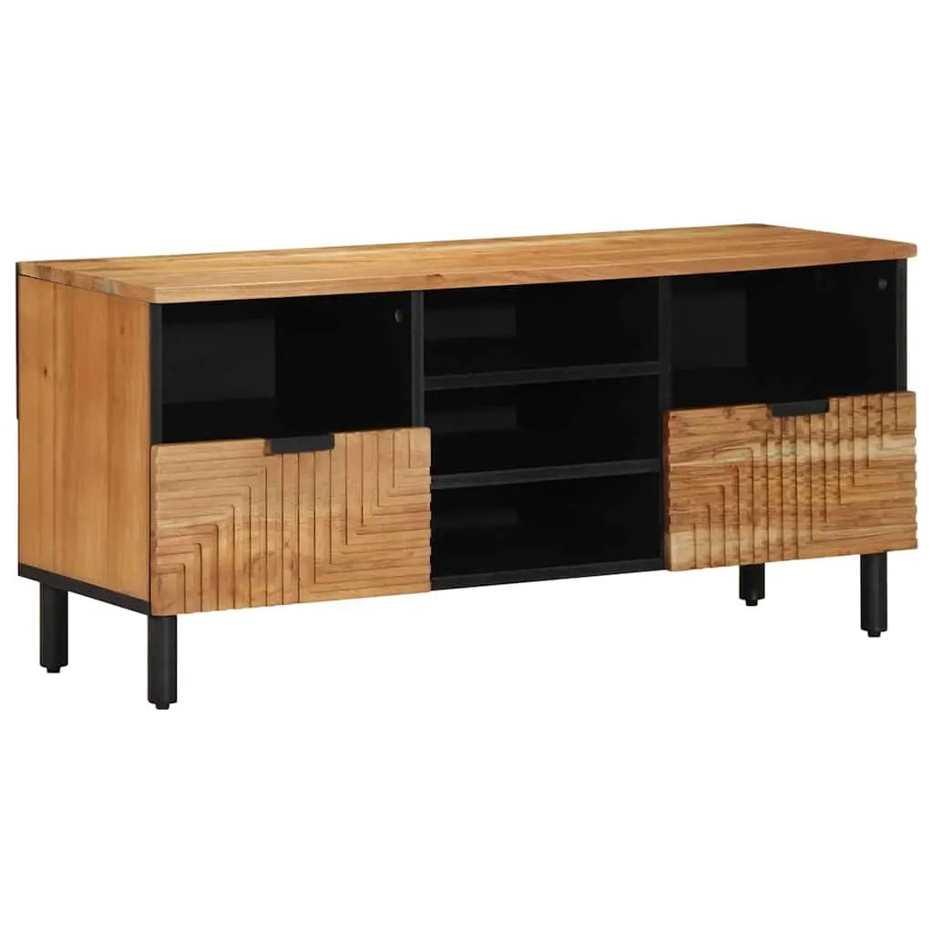 Meuble TV avec tiroir Bois d'Acacia Massif 100 x 33,5 x 46 cm - www.minichezmoi.com
