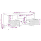 Meuble TV avec tiroir Bois d'Acacia Massif 100 x 33,5 x 46 cm - www.minichezmoi.com
