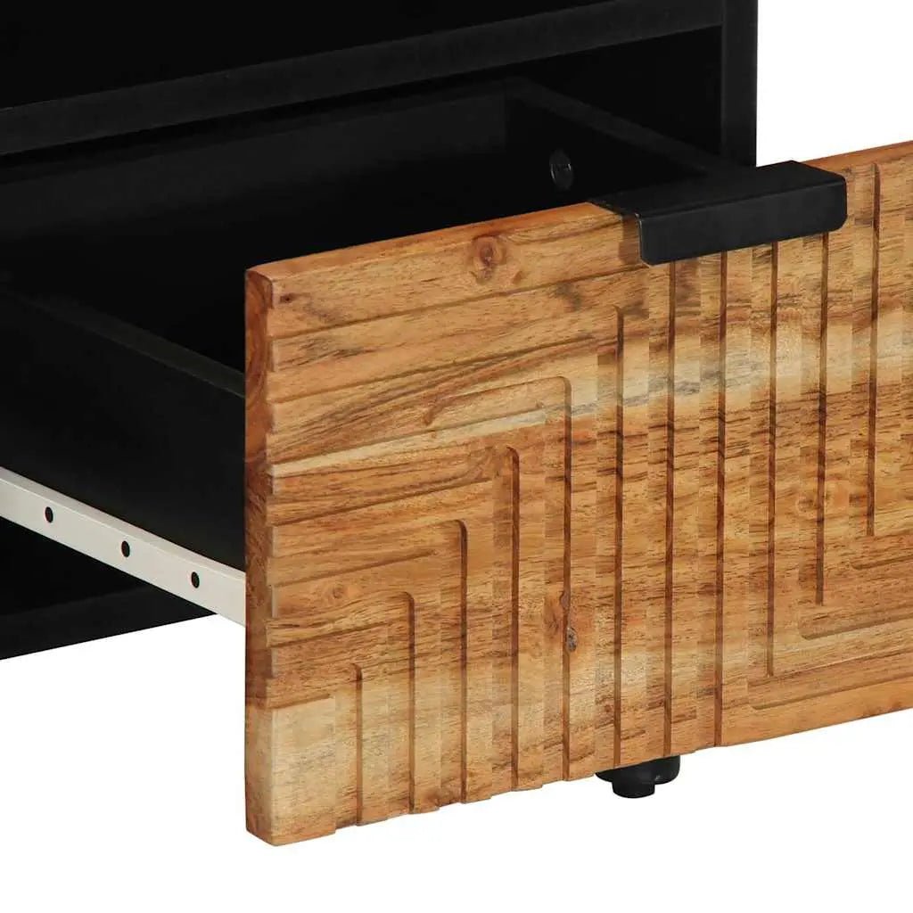 Meuble TV avec tiroir Bois d'Acacia Massif 100 x 33,5 x 46 cm - www.minichezmoi.com
