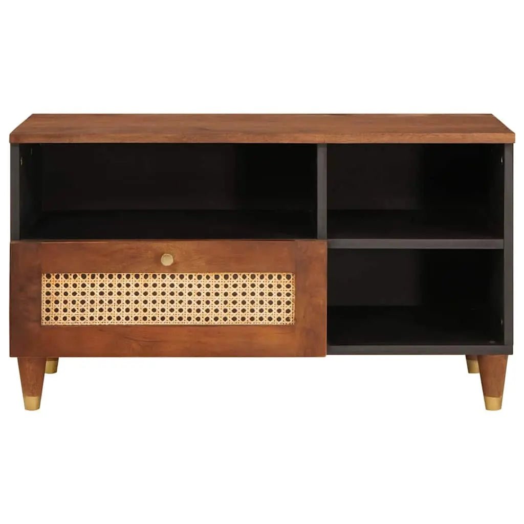 Meuble Tv Marron 80 X 33,5 X 46 Cm Bois De Mangue Massif - www.minichezmoi.com