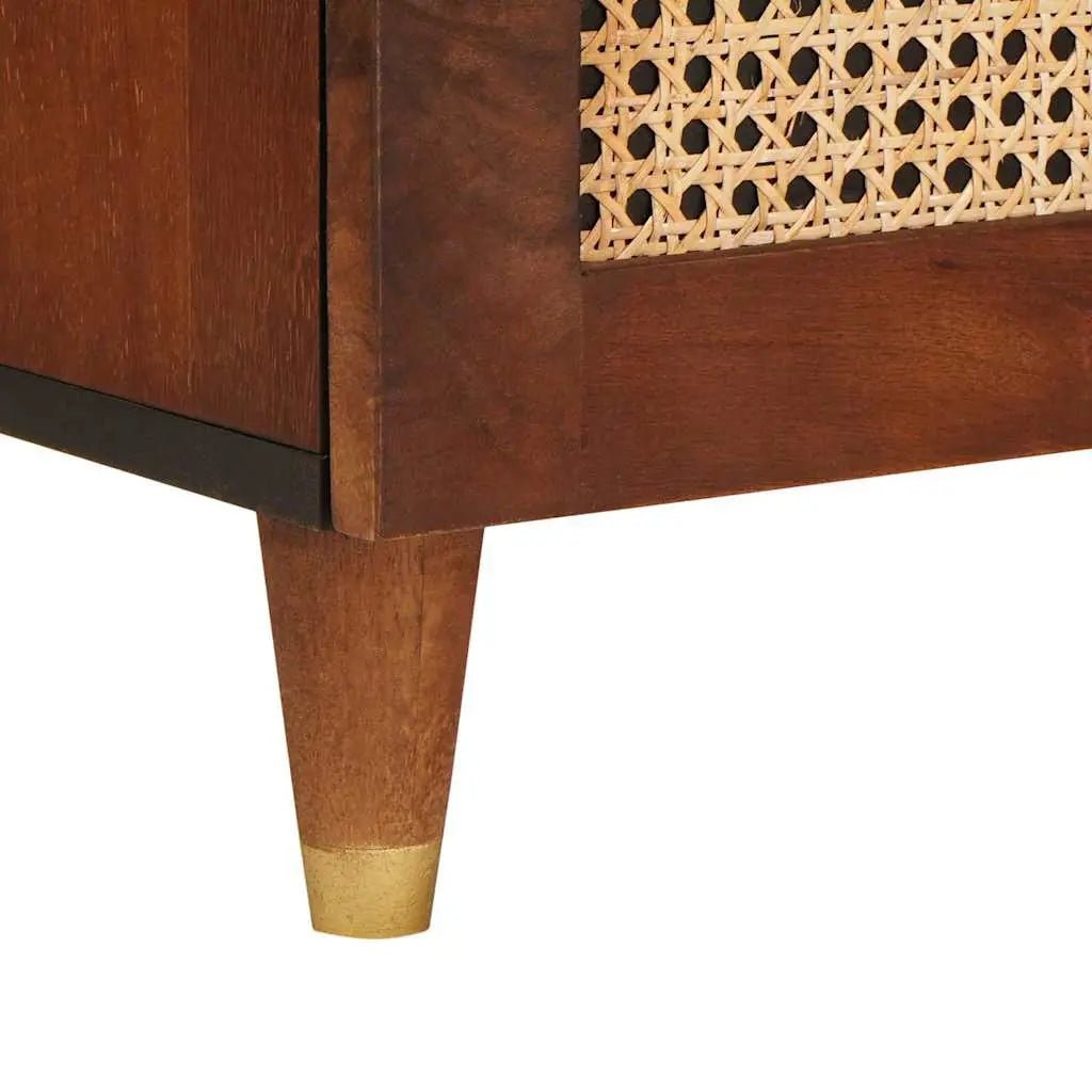 Meuble Tv Marron 80 X 33,5 X 46 Cm Bois De Mangue Massif - www.minichezmoi.com