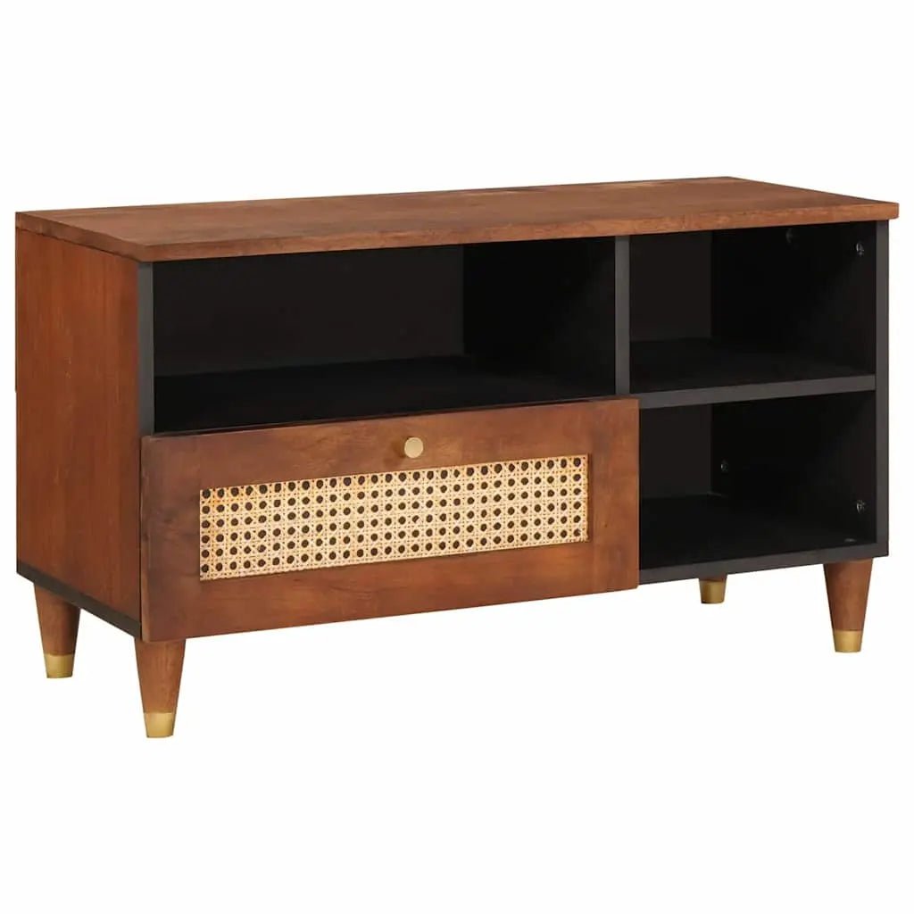 Meuble Tv Marron 80 X 33,5 X 46 Cm Bois De Mangue Massif - www.minichezmoi.com
